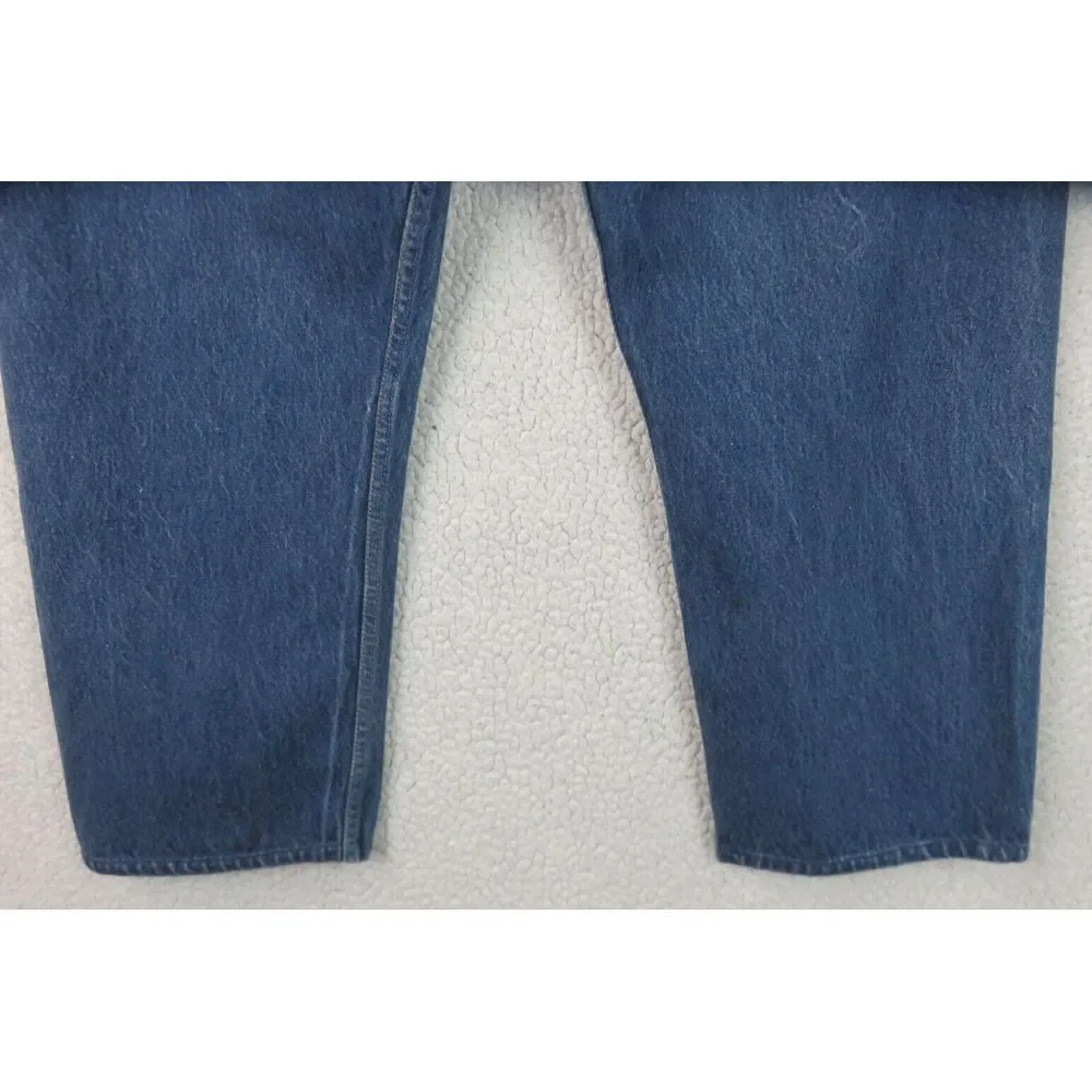 Vintage LEVIS Jeans 501 Denim 90s Size‎ 42x26 USA Made Button Fly Blue